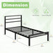 12 Inch Twin Bed Frame with Headboard and Footboard