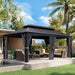 12x20 Hardtop Galvanized Steel Gazebo With Curtains
