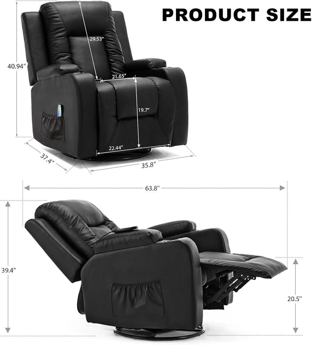 Rocking Recliner Chair with Massage & Heat