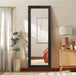 Full Length Mirror 65"X24" Solid Wood Frame Floor Large Mirror for Living Room, Bedroom Hanging or Leaning Wall-Mounted, Black