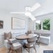 42 Inch White Ceiling Fan RemoteControl DimmableLight