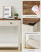 LIRY Collection - Console Table with 3 Drawers and Open Storage Shelf, Narrow Entryway Sofa Table for Living Room, Farmhouse Style, Metal Corners, Honey Brown and Rustic White ULNT142WJ02S