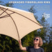 7.5Ft Patio Umbrella, Outdoor Table Market Umbrella with Smooth Crank Lift, 6 Windproof Fiberglass Ribs, UPF50+ UV Protection for Deck, Pool, Garden and Backyard