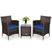 3 Pieces Ergonomic Wicker Patio Conversation Set