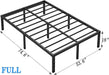 Metal Bed Frame,Full Size Bed Frame with Storage Space,18 Inch