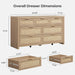 7 Drawer Rattan Dresser for Bedroom, 57" Wide Dresser
