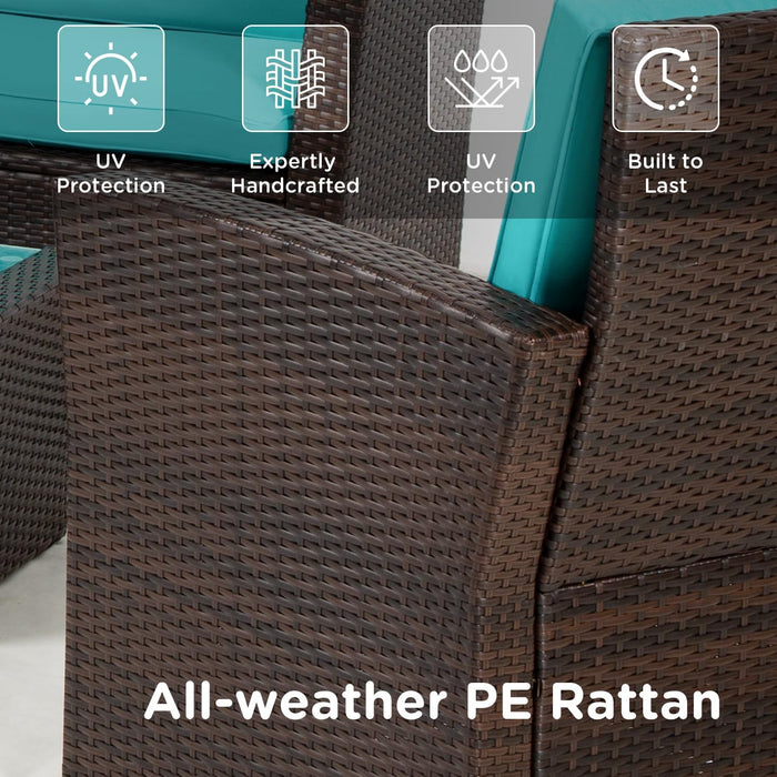 4 Piece Patio Furniture Sets, Wicker Conversation Set 4