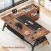 L Shaped Computer Desk with Mobile File Cabinet & Power Outlets, Executive Home Office Desk with Storage Drawers, Pegboard, Cable Management, Reversible L Desk for Work & Gaming, Black + Brown