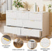 White Dresser 47InchWide FlutedDrawersWithGoldPulls