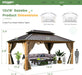 12x16 Weatherproof Aluminum Frame Gazebo Steel Roof