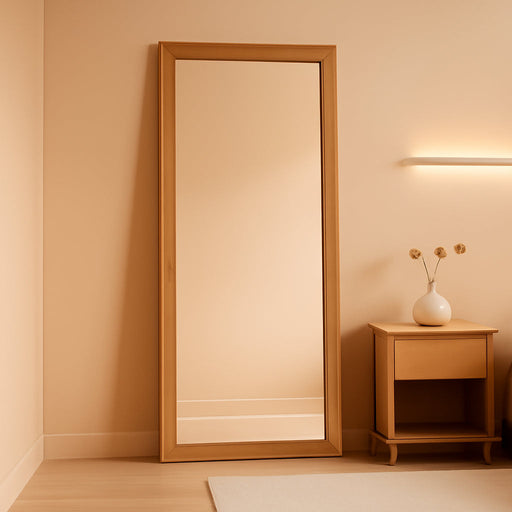 Full Length Mirror,71X32 Inch Full Length Mirror Wall Mounted,Vertical Hanging,Leaning Standing for Bedroom,Living Room,Rectangular Wooden Frame,Walnut Color.