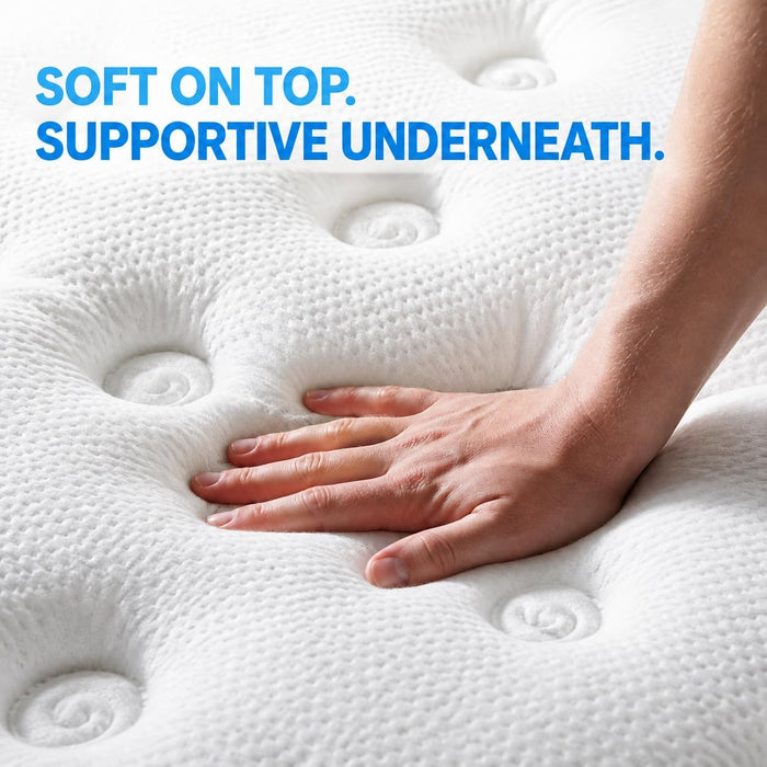 King Mattress 14 Inch Hybrid Mattress in a Box, Upgraded Memory Foam Pocket Springs for Superior Motion Isolation, Pressure Relie Deep Sleep Cooling Bed, Breathable Removable Cover