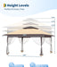 Canopy Tent 12X12 Ft, Pop up Gazebo One-Push Setup with 4 Sandbags for Backyard Parties and Bbqs, Mosquito Netting & Height Adjustable - Khaki & Coffee