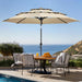 10Ft 3-Tier Patio Umbrella Outdoor Table Market Umbrella for Patio with Push Button Tilt/Crank, Fade Resistant Waterproof POLYESTER Canopy for Garden, Lawn, Deck, Backyard & Pool, Beige