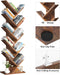 10 Tier Tree Book Shelf, Floor Standing Wood Bookshelf for Narrow Space, Storage Organizer Bookshelves for Books/Cds/Magazine, Bookcase with Shelves for Home Office, Living Room - Brown