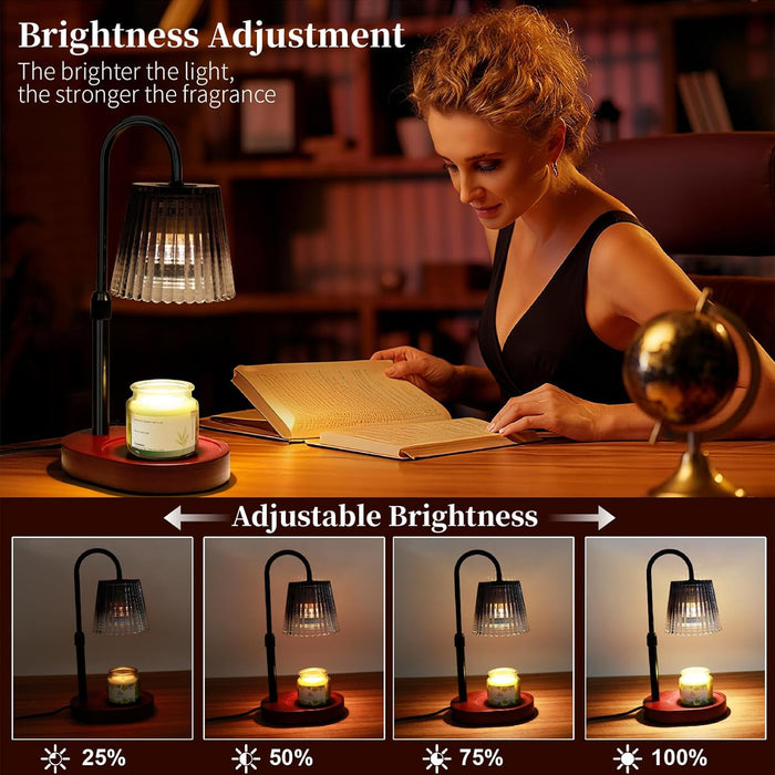 Candle Warmer Lamp with Timer Dimmer - Home Decor, Gifts for Mom Women Friend Sister -Wax Melt Warmer,Adjustable Height with 2 Bulbs