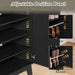 Black Freestanding Four Tier Shoe Cabinet Organizer