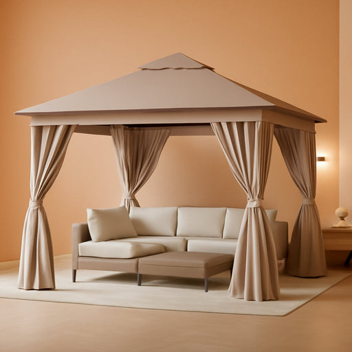 12x12 Ft Outdoor Gazebo WeatherResistant Mosquito Netting