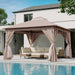 12x12 Ft Outdoor Gazebo WeatherResistant Mosquito Netting