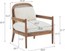 MidCenturyBeigeUpholstered Club Chair Set 2 Open Back