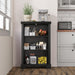 Black Three Tiered Bookshelf With Adjustable Shelves