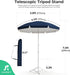 6.5Ft Sun Shade Umbrellas, Portable Umbrella with Stand, Lightweight Sun Protection Free Standing Sport Umbrella for Outdoor Sports, Camping, Fishing, Patio, Beach, Navy