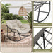 Oversized Egg Rocking Chair for Indoor Outdoor – All-Weather Wicker Rattan Lounge Chair with Cushion Patio Rocker for Porch Garden or Balcony (Beige)