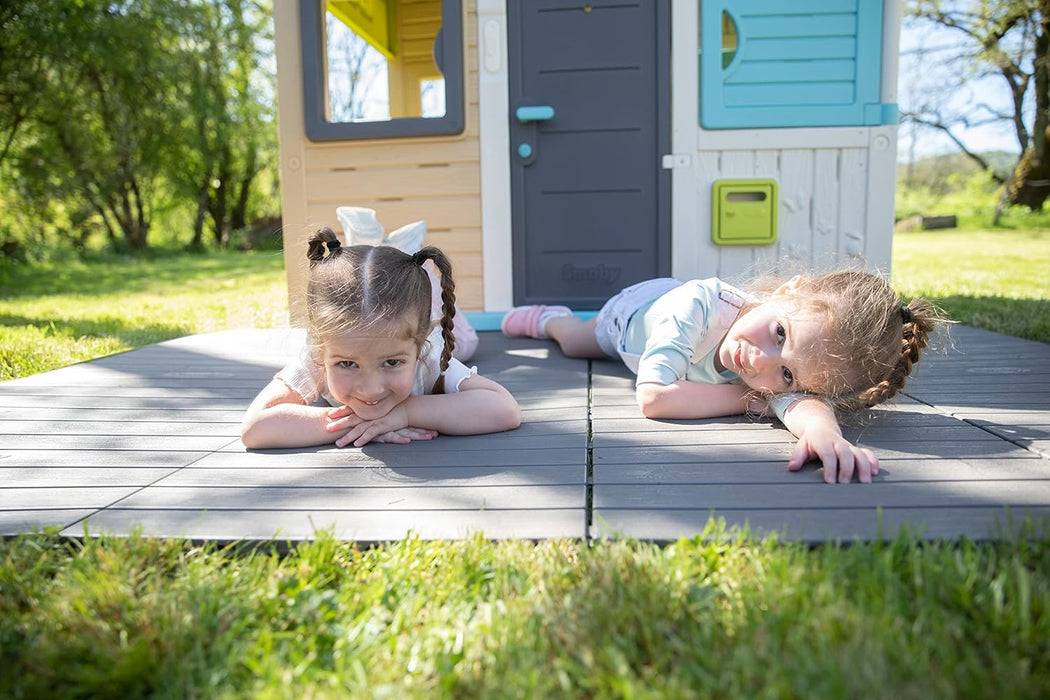 - Set of 6 Playhouse, Floor Tiles, Brown, Indoor or Outdoor Use, Plastic, Convenient for Use with Most Playhouses, for Ages 2 and Up