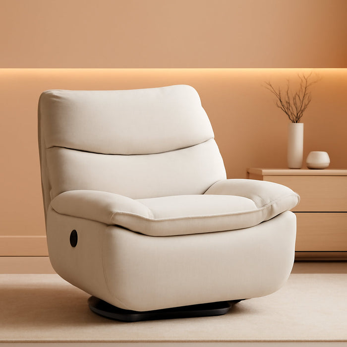 XRC7 Swivel Rocker Recliner Chair, 360° Swivel Oversized Armless Recliner with Oeko-Tex Certified Three-Proof Fabric, Award-Winning Design, Gaming Chair for Living Room Gaming Room, White