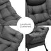 Dark Grey Foldable Ottoman Lounge Armchair Footrest