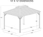 Caesar 10'X12' Hardtop Gazebo - Permanent Metal Pavilion with Netting and Shaded Curtains for Patio, Backyard, and Deck - Galvanized Steel Outdoor Aluminum Canopy, Double Roof Gazebo (Brown)