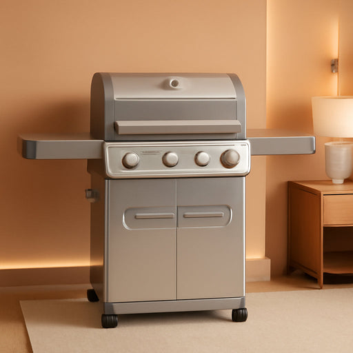 4 Burner Propane Gas Grill, Stainless Steel Outdoor Patio Barbecue Grill, with Broil Zone Fast Heating, Knob Control, and Easy Cleanup, M410MBZ
