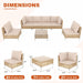 Boho Outdoor Patio Furniture Set with Non-Slip Cushions - 7 Piece