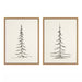 Sylvie Minimalist Evergreen Trees Sketch 1 and 2 24 In. X 18 In. by the Creative Bunch Studio Framed Canvas Wall Art