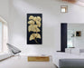 Large Gold Gingko Paintings Vertical Textured Wall Art, Gold and Black 3D Abstract Oil Painting on Canvas Wall Art Ready to Hang
