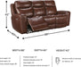 Mighty Moves Transitional Leather Match Power Reclining Sofa with Adjustable Headrest and USB Charging Port, Dark Brown