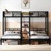 Metal Triple Bunk Bed JetBlackFinish IndustrialGrade