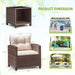 3 Pieces Patio Furniture Set Outdoor Wicker Chairs and Table, Beige