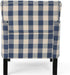 Luxurious Upholstered Blue Checkerboard Club Chair