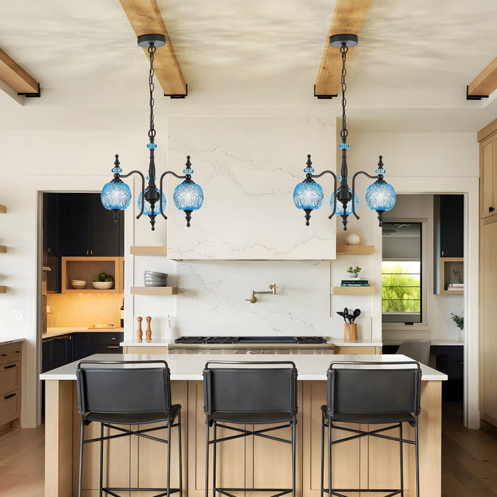 Cerulean Vintage Three Light Pendant Ceiling Fixture