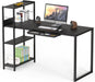 46-Inch Home Office Mission Computer Desk with Side Shelf and Drawer, Black