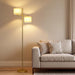 67" Unique Floor Lamp with Rotatable Linen Shade and Led Bulb