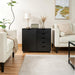 Black IndustrialGrade SolidWood File Cabinet On Wheels