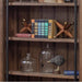 Avondale 120" W Contemporary Wood Bookcase Wall with Ladder Storage Organizer Display, 5 Adjustable Shelves, Ringed Steel Frame, Fully Assembled, in Brown Finish