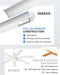 72 Inch Industrial Style Brushed Nickel Ceiling Fan