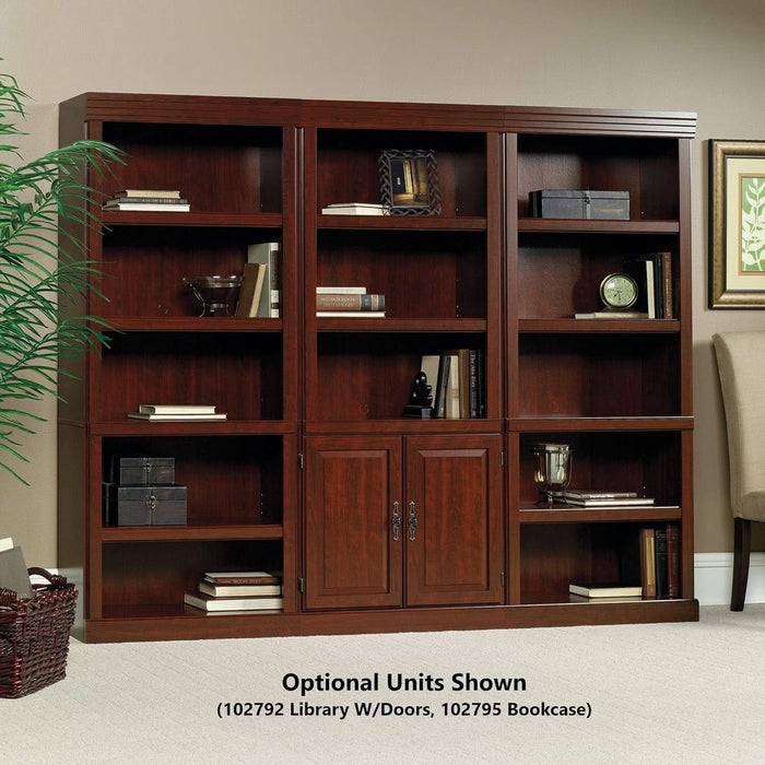 Heritage Hill Library with Doors/Book Shelf, L: 29.80" X W: 12.99" X H: 71.26", Classic Cherry Finish