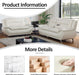 Living Room Furniture Set, Faux Leather Sofa Couch Set, 3 Pieces Modern Sofa Set for Living Room/Apartment/Office (White)