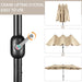 13 Ft Triple-Size Patio Umbrella W/Base Included - Market Extra-Large Double Sided Umbrella - Twin-Size Patio Parasol W/Easy Crank & 12 Strong Ribs & Ventilation Openings, Tan