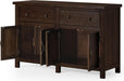 Maven Lane Felix Rustic Large Wooden Sideboard, Accent Buffet Server Table with Doors for Kitchen or Living Room in Weathered Brown Finish