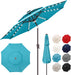 2 Tiers 9Ft Solar Light Patio Umbrella, 40 LED Lights Outdoor Umbrella with Centre Surround Light, Table Market Umbrella for Deck, Pool, Porch, Backyard, Garden (Aqua Blue)